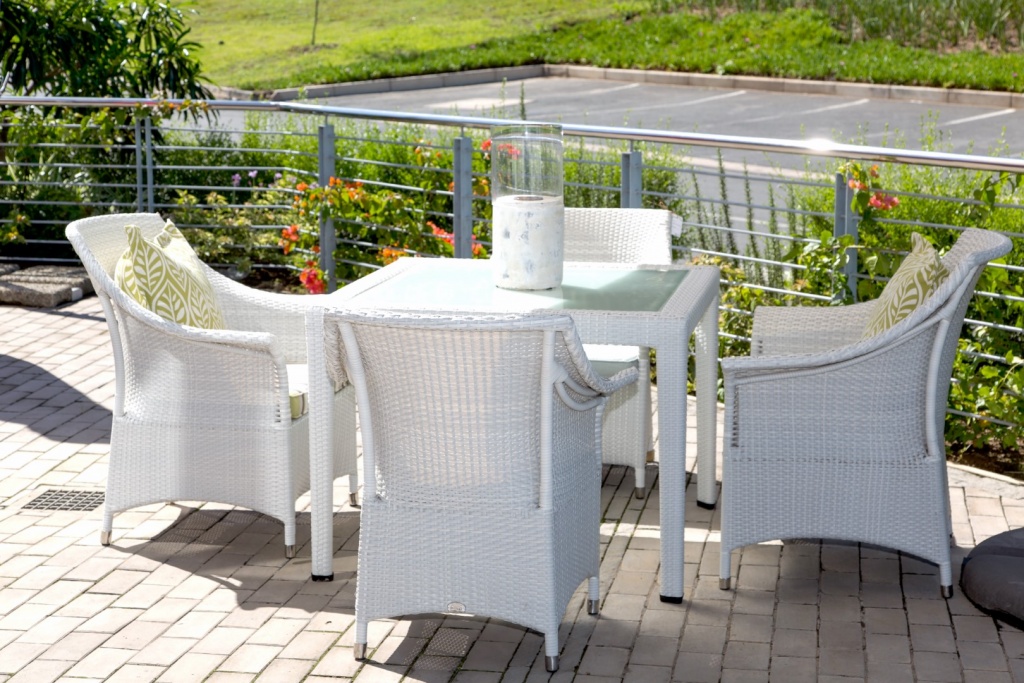 All weather outdoor Malindi Dining Table And Chairs.