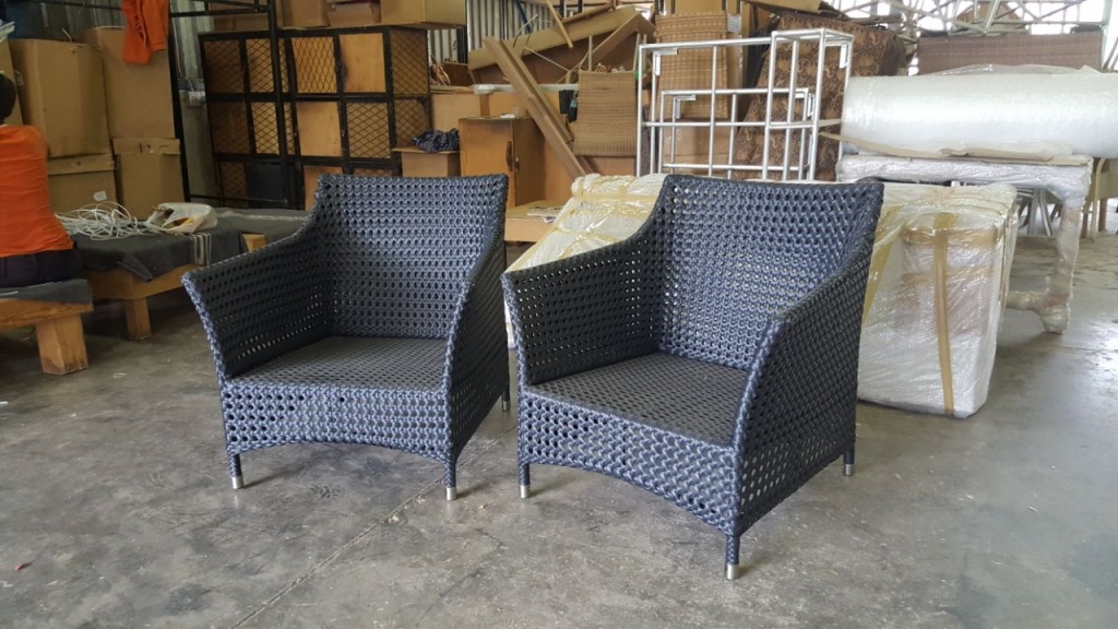 All weather outdoor armchairs.
