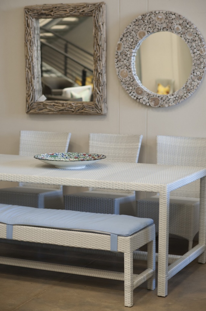 Luxury all weather outdoor Refrectory dining table and benches.